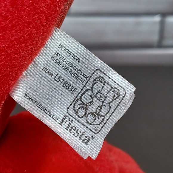 •Great Wolf Lodge Fiesta Shiny Dragon Plush 18" Stuffed Animal Red Shiny Scales - Picture 8 of 16